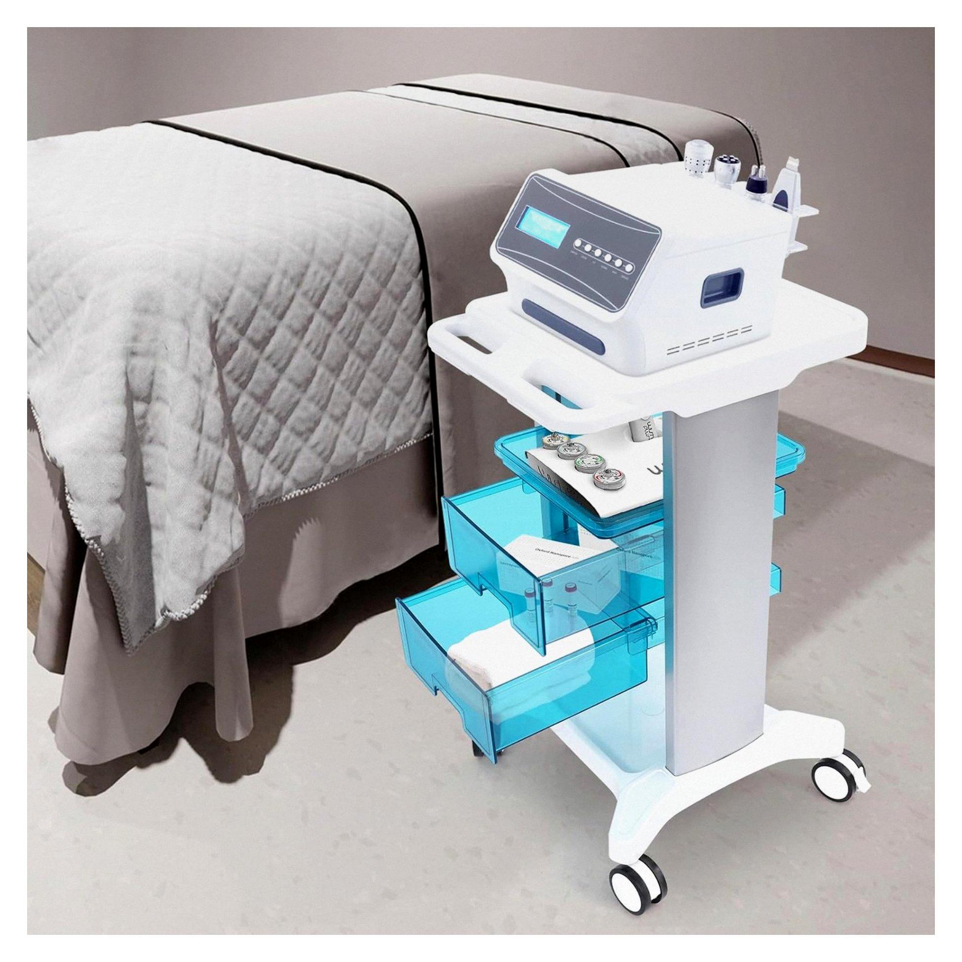 Kosmetikwagen mit 2 Schubladen, Beauty Salon Trolley mit Rollen, Multifunktionswagen für medizinische Anwendungen