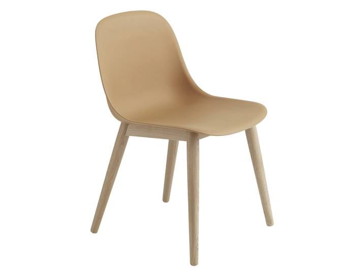 Muuto Chaise Fiber Side Chair avec pieds en bois Ochre-oak