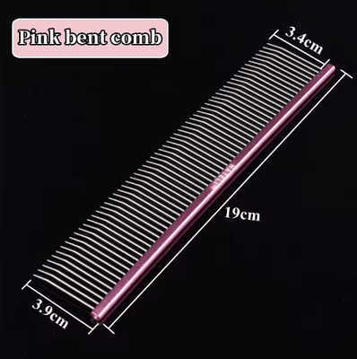 Inspire Picks Professional Stainless Steel Pet Grooming Comb With Dual Teeth Design c Pink
