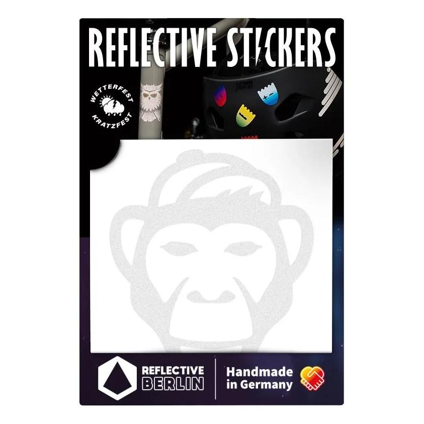 Reflective Berlin Reflexaufkleber Decals Monkey Weiss (DEC-MON-WHITE)