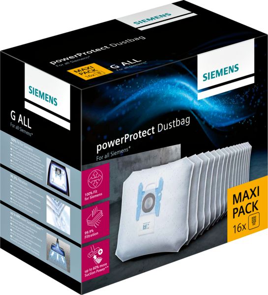 Siemens VZ16GALL PowerProtect Staubsaugerbeutel MAXI PACK (16 Stk.)