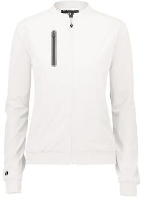 Holloway 229743 Women's Weld Jacket in White size XL   Polyester/Spandex Blend