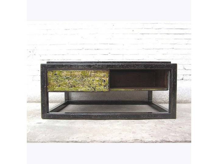 Luxury-Park-Direct Kommode Asien Tisch Sockel shabby chic Pinie schwarz und grün.Luxury Park