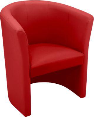 Nowy Styl Cocktailsessel CLUB, Kunstleder, voll gepolstert, Sitzhöhe 450 mm, rot
