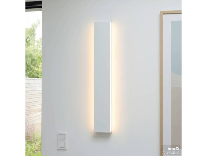 Akku-Wandleuchte KRIM 47cm Weiß/Weiß Aluminium, pulverbeschichtet LED LED-Platine