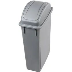 Mülleimer Orgavente OFFICE 90 aus Kunststoff grau 90 L Behälter mit grauem Schwingdeckel