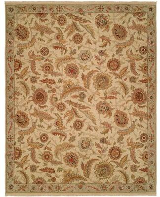 KALATY Transitional Beige Flatweave Wool Area Rug