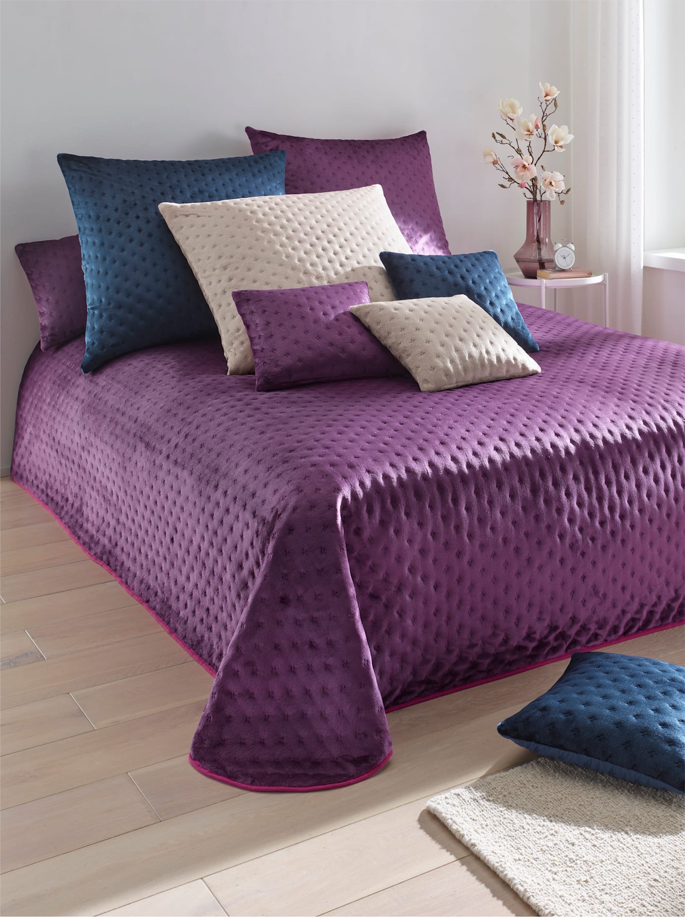 Kissenhülle HEINE HOME, blau (marine, marine), B:40cm L:40cm, Polyester, 100% Polyester, Kissenbezüge, Kissenhülle marine, marine B/L: 40cm x 40cm, 1 Stk., Polyester