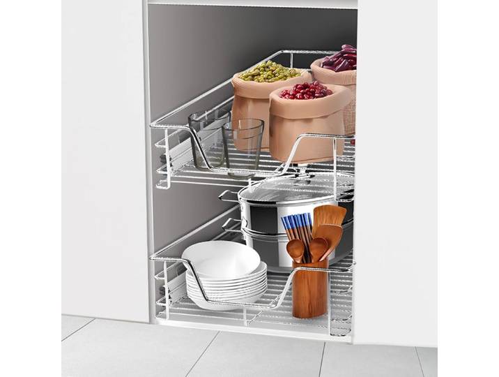 JEOBEST Lot de 2 Tiroirs Coulissant Placard Cuisine pour 56cm de Largeur Organisateur Étagère D'Armoires de Cuisine Salon