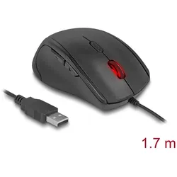DELOCK Ergonomische optische 5-Tasten USB Maus - Linkshänder