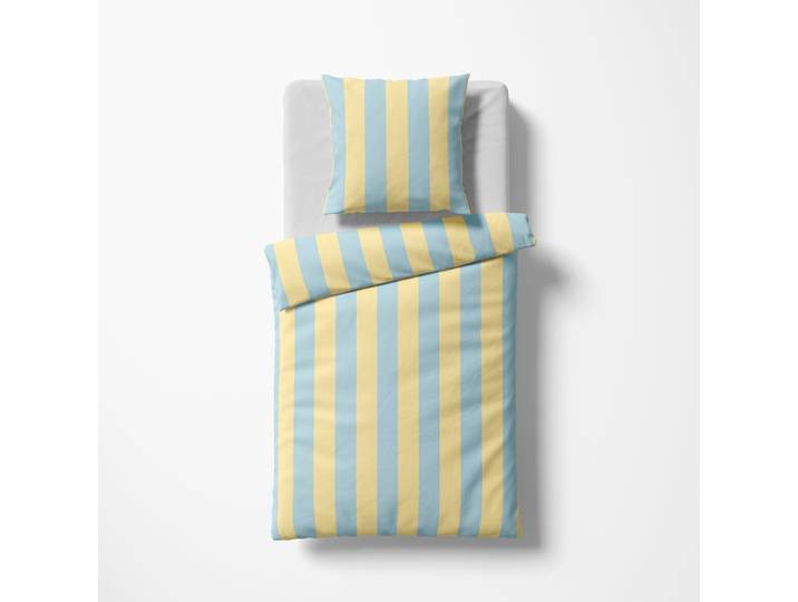Bettwäsche FLEURESSE Bed Art S , blau, B/L: 200cm x 220cm, 1 Stk., 1 Stk., Mako-Satin, B/L: 80cm x 80cm & 80cm x 80cm, 3 Stk., Mako-Satin, Obermaterial: 100% Baumwolle, Bettwäsche, Bettwäsche, Mako Satin-Bettwäsche aus 100% Baumwolle