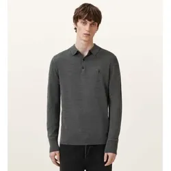 ALL SAINTS für Herren. M085KB Merino Mode Langarm-Poloshirt grau (L), Lässig, Wolle