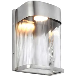Badezimmerleuchte Wandleuchte Wandlampe LED Bad Stahl Alu silber IP44 silber