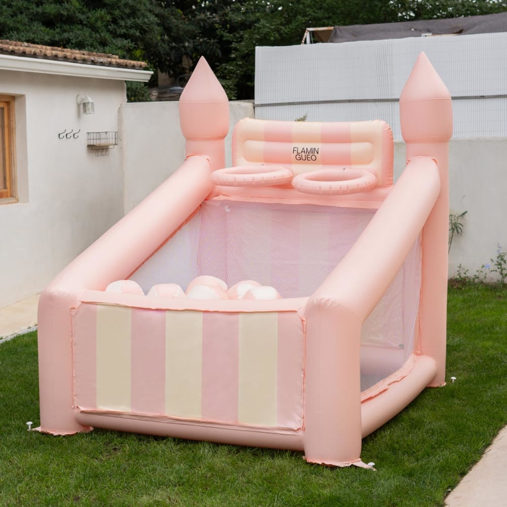 Flamingueo Canasta Hinchable Grande PVC con Hinchador, Rosa