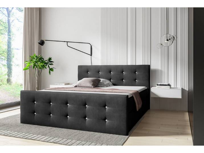 MF Design Boxspringbett Boxspringbett STARS mit Bettkasten und Federautomatik, Vorhanden