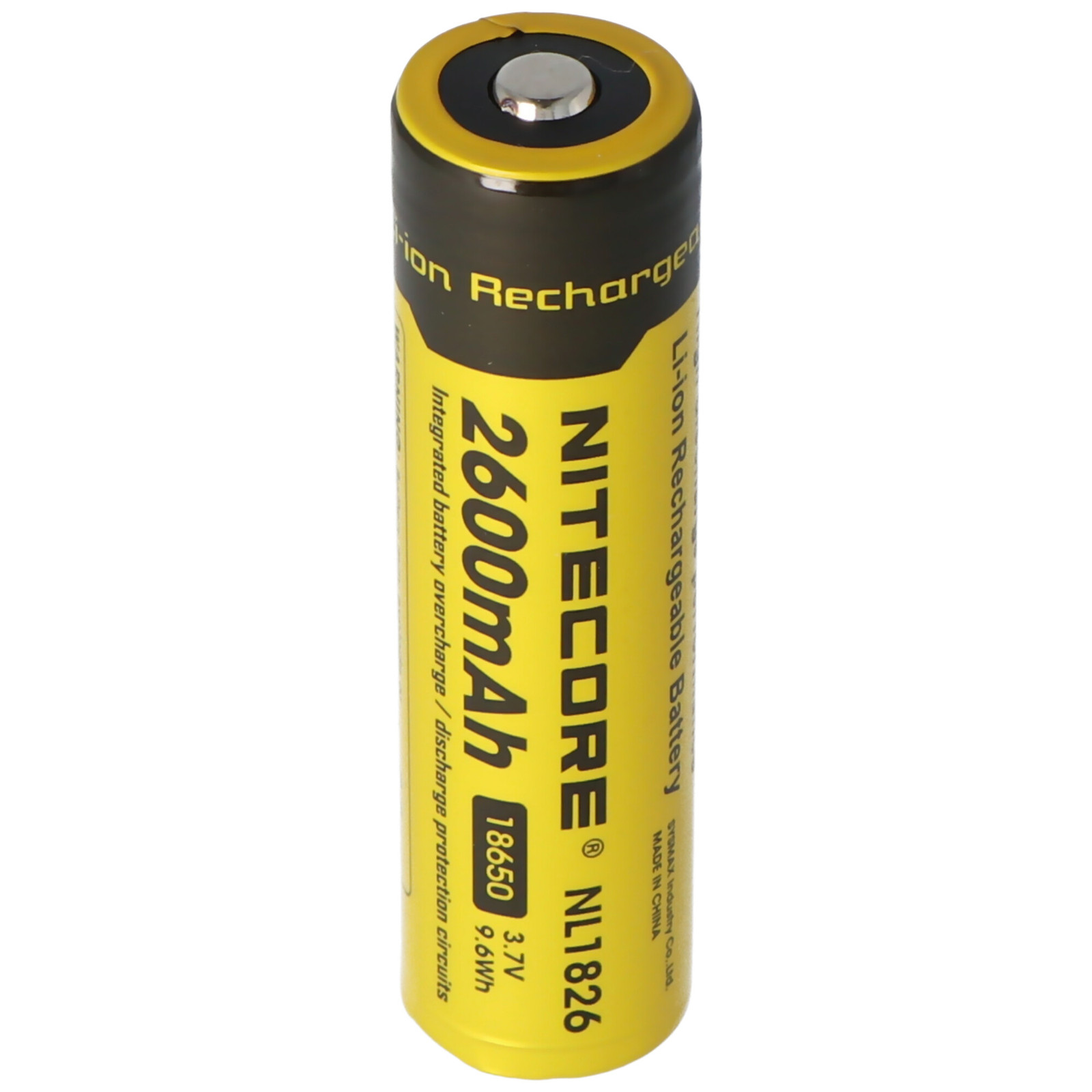 NiteCore NL186 18650 lithium-ion batterij voor LED-zaklampen, 2600mAh, 18,6 x 70 mm