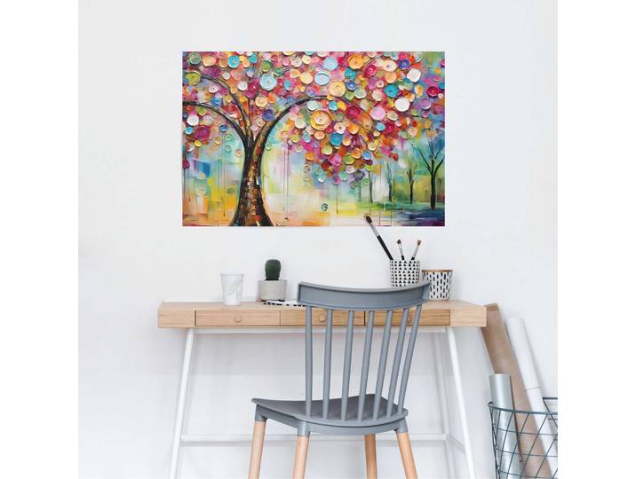 Poster Life Tree Papier Multicolor 61 x 92 x 0cm