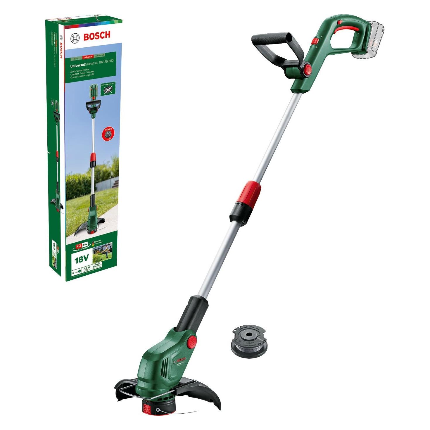 Bosch Hausgeräte Universalgrasscut 18V -26-500 - Grastrimmer - Inklusive Drahtspule - Ohne Akku und Ch (Trimmfaden) (UNIVERSALGRASSCUT 18V-26-500)