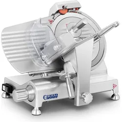 Royal Catering Aufschnittmaschine 25 cm 0 12mm Allesschneider Schneidemaschine Schrägschneider, Aufschnittmaschine, Silber