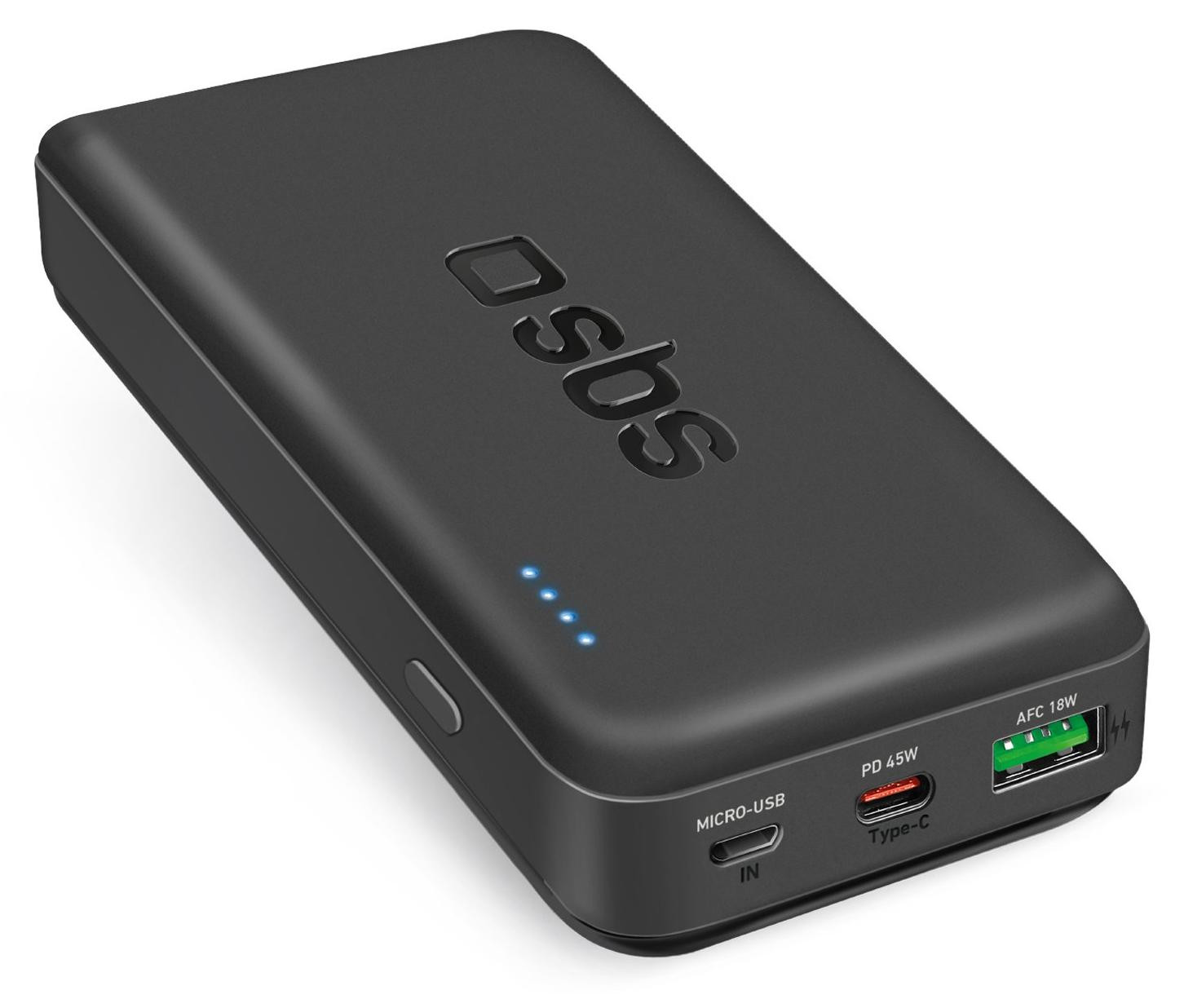 SBS Powerbank 20.000mAh met USB-C (45W), USB (18W) en Micro-USB