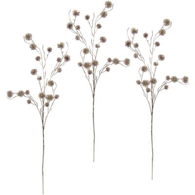 Kunstblume I.GE.A. "Distel", rosa, B:18cm H:100cm L:6cm, Obermaterial: 100% Kunststoff, Kunstpflanzen, Künstlicher Mini Distelzweig, gold Metallic, 3er Set