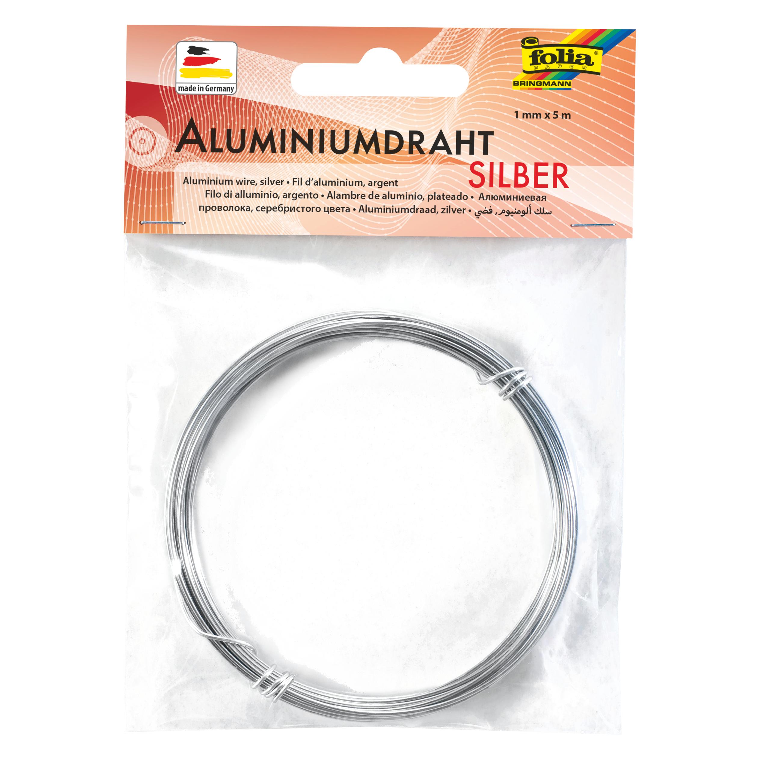Folia Aluminium-Basteldraht, 1 mm x 5 m, silber (5 m) (79560)