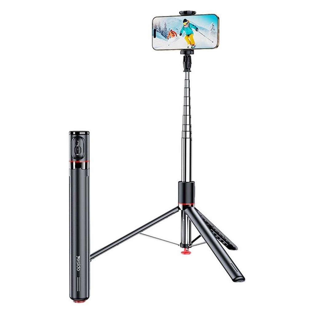 Yesido - Selfie Stick (SF30) - Bluetooth 5.2, Auto-Opening Tripod, BT Remote Controller - Black (SF30)