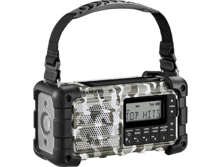 Sangean Notfallradio A500555 Radio (Solarpanel, Handkurbel, Akku-Ladefunktion)