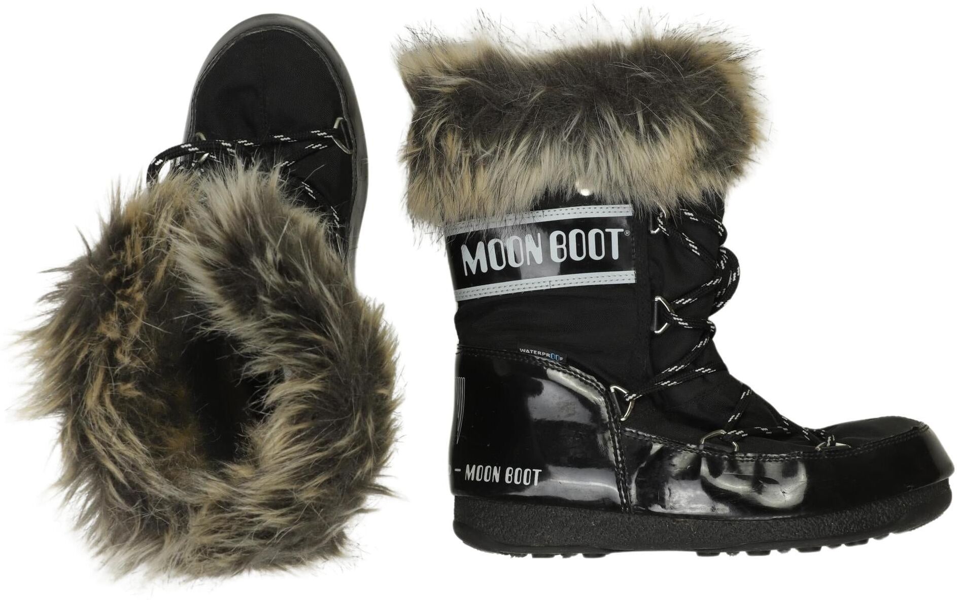 Moon Boot Damen Stiefel, Schwarz, Gr. EU 37, Kunstleder - Second Hand