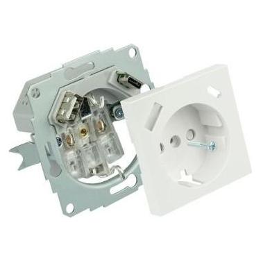 Varia Schutzkontakt-Einbausteckdose USB-C/USB-A 25W, ohne Rahmen, weiss (426371)