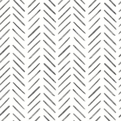 Inspired by Color Painted Herringbone Black Wallpaper