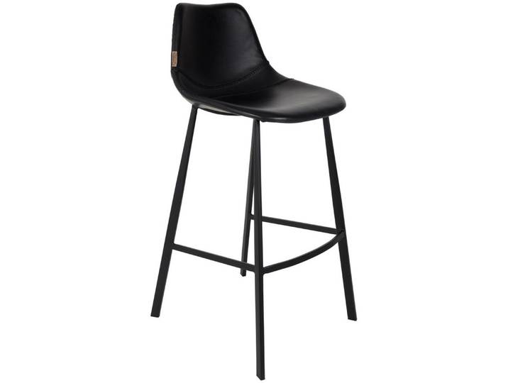 Dutchbone Barhocker Barhocker FRANKY Kunstleder Vintage schwarz von DutchBone