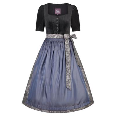 Dirndl SPIETH & WENSKY "Königsberg", Damen, Gr. 40, N-Gr, schwarz, Obermaterial: 100% Polyester PES., uni, regular fit, Kleider, mit 75cm Rocklänge