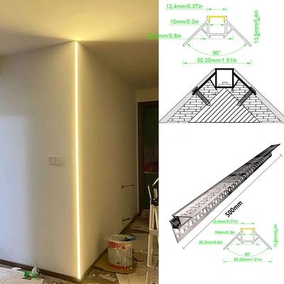 Uplift Essentials Aluminum LED Strip Light Profile 50x22mm Recessed Mount Channel For Ceiling And Wall Decoration 4624 Silver 1pcs