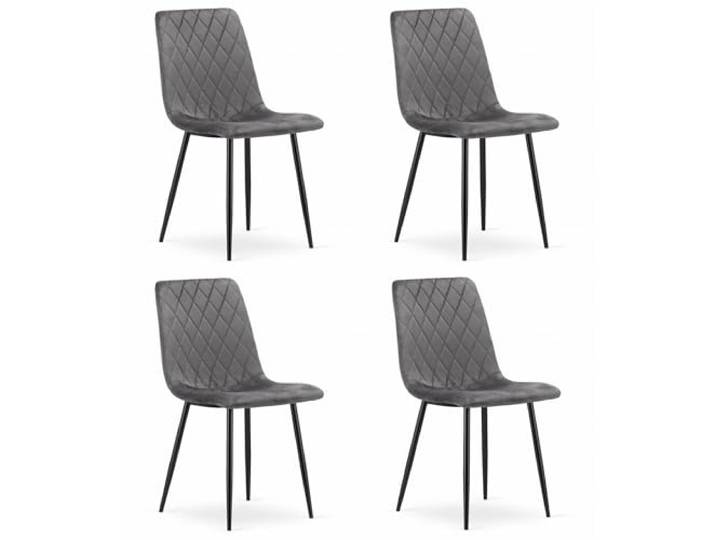 Best For Home Esszimmerstühle Dunkelgrauer Samtstühle 4er-Set gepolsterte Stühle Bequeme Stühle mit Metallbeinen Modernes Design für Wohnzimmer, Küche, Esszimmer