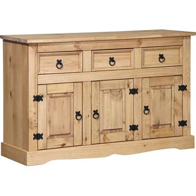 Sideboard MÖBILIA, gelb (honig), B:132cm H:84cm T:44cm, Massivholz, Sideboards, Sideboard, Kommode im mexikanischen Landhaus-Stil