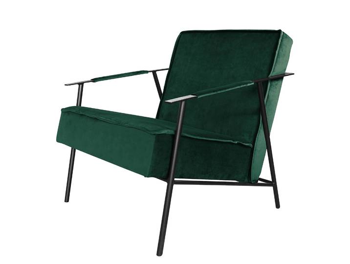 Fauteuil Canoas II Vert/Vert vieilli Velours Ravi 66 x 75 x 75cm