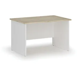 Bürotisch PRIMO WHITE, 120x80 cm, Eiche weiß/natur