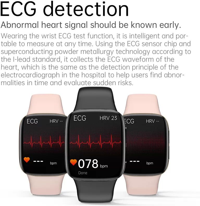 INF Smartwatch mit Blutdruck, Herzfrequenz Rosa