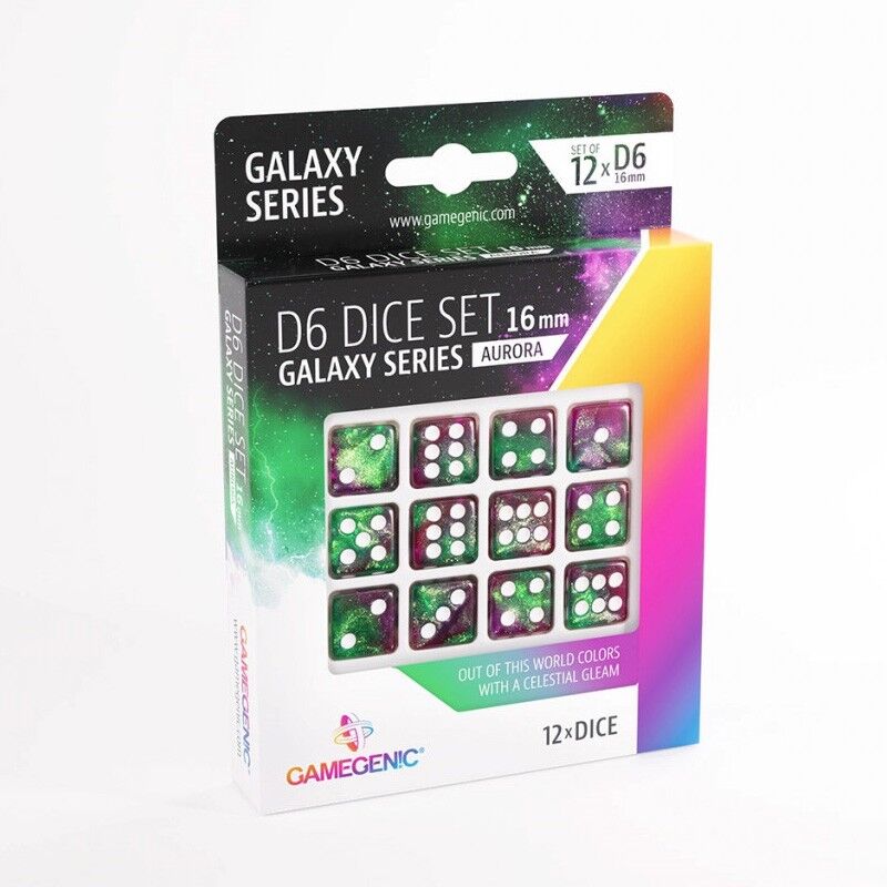 Gamegenic Galaxy Series Aurora - Set de 12 Dés de 6