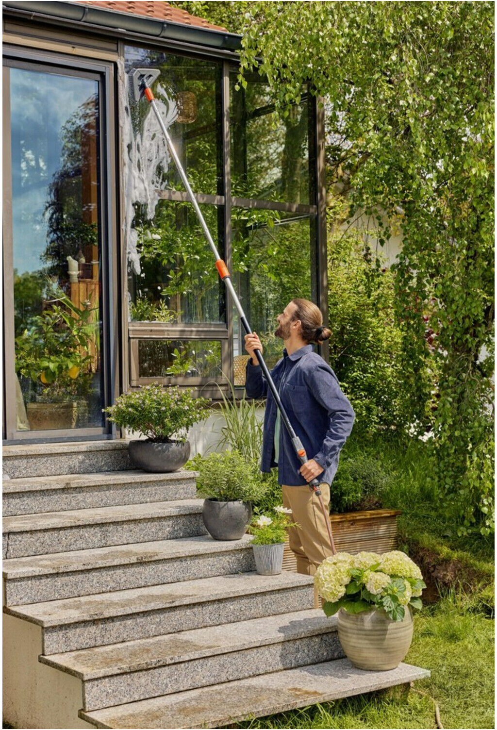 Gardena Teleskop-Stiel M-XL 155 - 260 cm Cleansystem 18804-20)