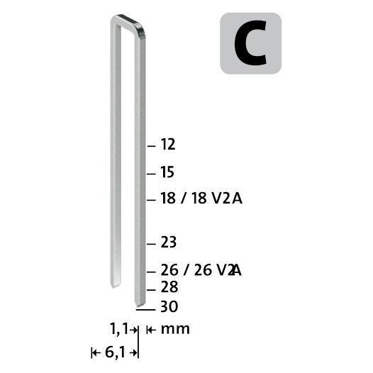 Novus Schmalrückenklammern C 4 26mm 1000 Stk. (042-0804)