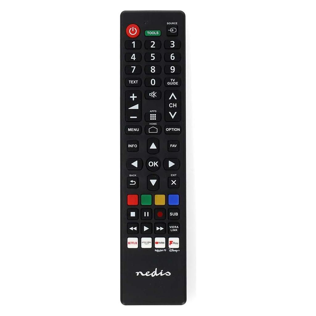 Nedis Ersatz Fernbedienung | Passend für: Panasonic / Sharp | Vorprogrammiert | 1 Gerät | Amazon Pri (Gerätespezifische Fernbedienung, Infrarot) (TVRC45PASHBK)
