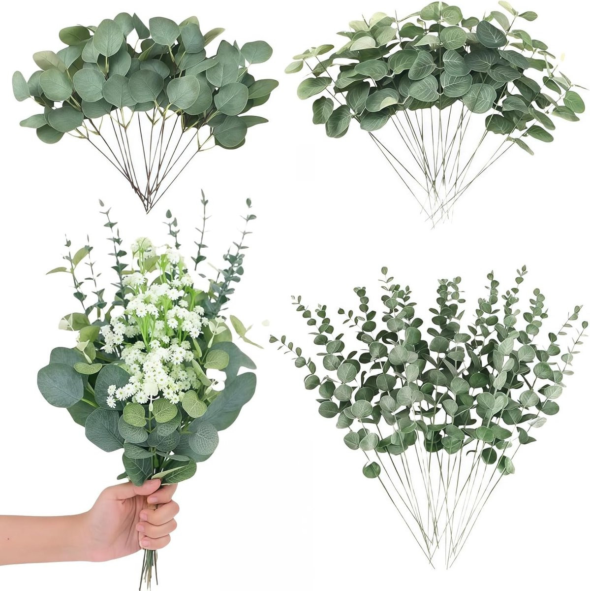 ZONGYUNYNOLE Kunsttakken Eucalyptus Donkergroen 30 stuks