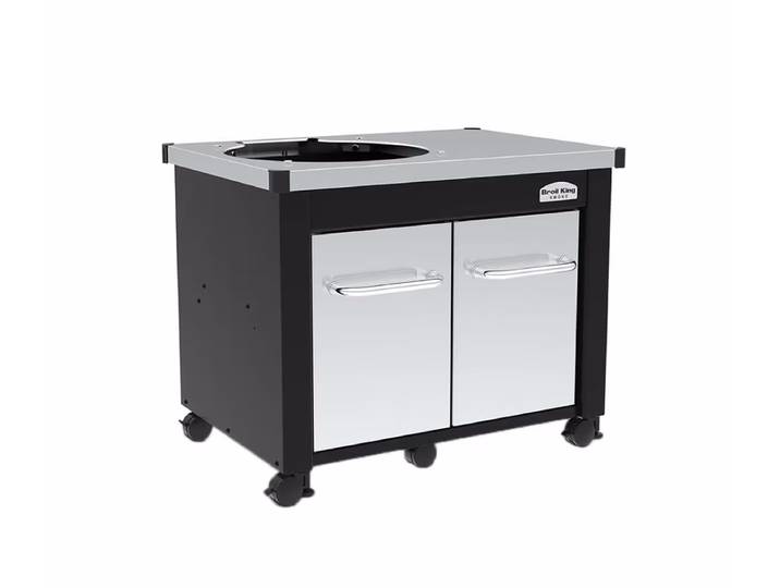 Broil King Keg Cabinet Cabinetunterwagen – Grill Ablage/Grill Rollwagen/Grill Erweiterung – schwarz