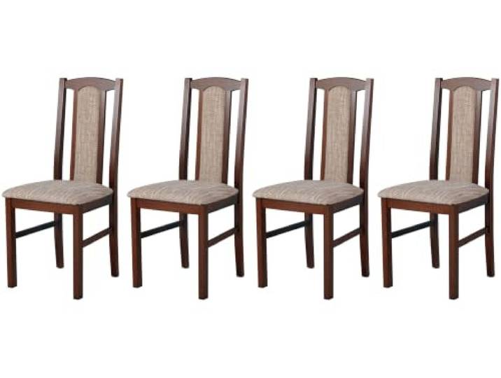 LeafDesign Esszimmerstühle 4er Set, Massivholz, Gepolstert, Nussbaum Küchenstühle, Esstischstühle und Essstühle für Wohnzimmer, Restaurant, Café, Hotel und Gastronomie – hoher Sitzkomfort