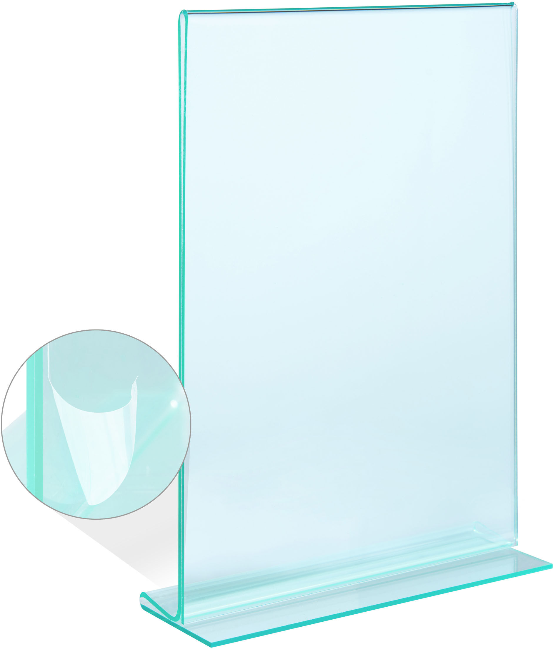 SPRINTIS Présentoir en T, PMMA (acrylique), transparent-vert A5, acrylique (PMMA), transparent, vert