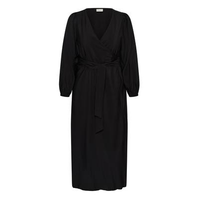 Midikleid KAFFE CURVE "KAFFE Curve Kleid KCelsa", Damen, Gr. 54, Normalgrößen, blau (meteorite), Kleider Midikleid