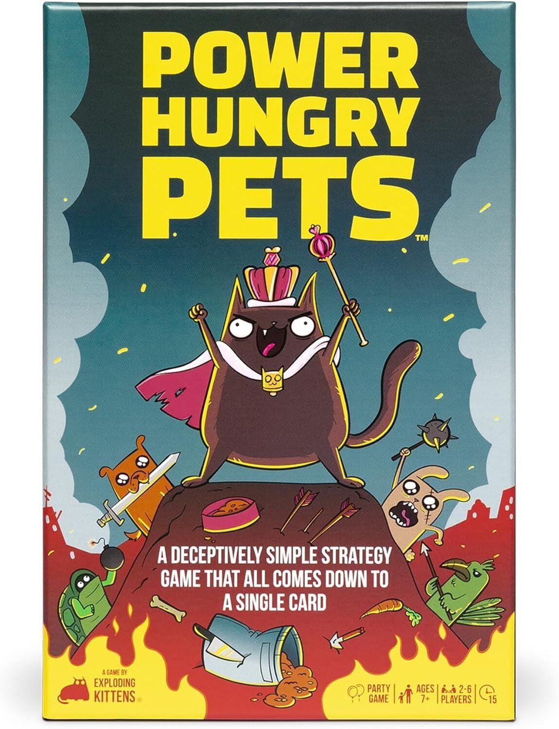 Exploding Kittens: Power Hungry Pets – Fast-Paced Strategic Card Game (2–6 Players, Ages 7+)