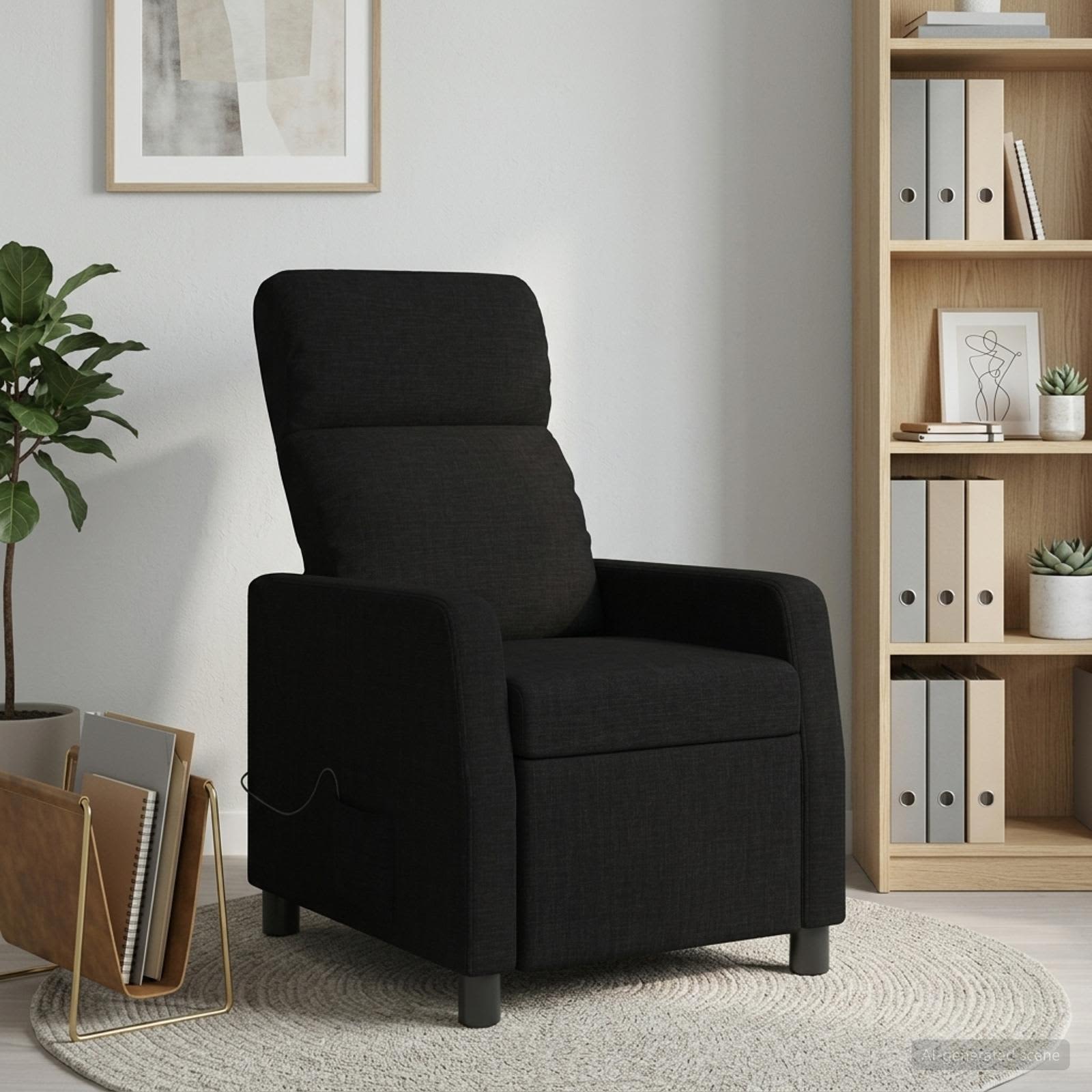 vidaXL Fauteuil de massage inclinable Noir Tissu